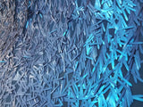 1 Yard Royal Blue/Black Long Teardrop Sequins Fabric on Black Mesh 50/52 Inch Width