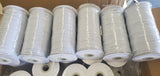 Braided Elastic Fabric - White, Black, 1/8" Width (220 Yard Spool)
