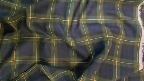 Green Blue Tartan Poly Rayon Fabric - Plaid, 58/60" Width (1 Yard)