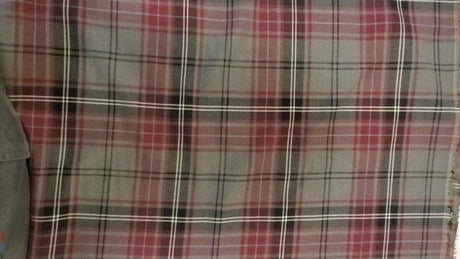 Grey Kilt Poly Rayon Fabric - Grey Plaid Tartan, 58/60" Width (1 Yard)