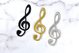 Embroidered Music Note Patch Gold