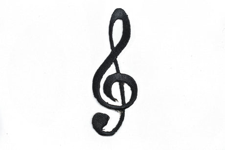 Embroidered Music Note Patch Gold