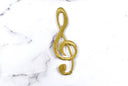 Embroidered Music Note Patch Gold