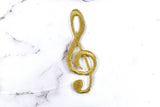 Embroidered Music Note Patch Gold
