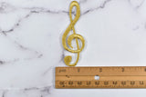 Embroidered Music Note Patch Gold