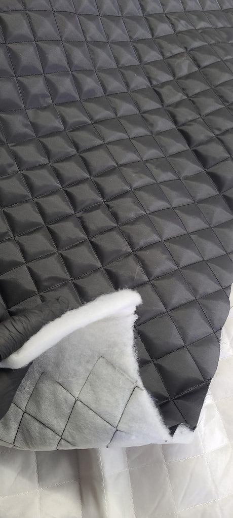 Quilted Polyester Batting Fabric - Diamond Quilted Padded Lining, 58/60" Width (1 Yard)