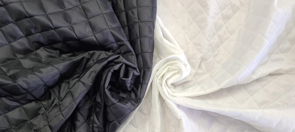 Quilted Polyester Batting Fabric - Diamond Quilted Padded Lining, 58/60" Width (1 Yard)