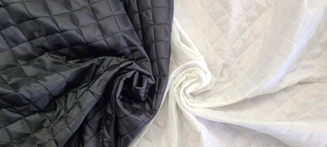 Quilted Polyester Batting Fabric - Diamond Quilted Padded Lining, 58/60" Width (1 Yard)