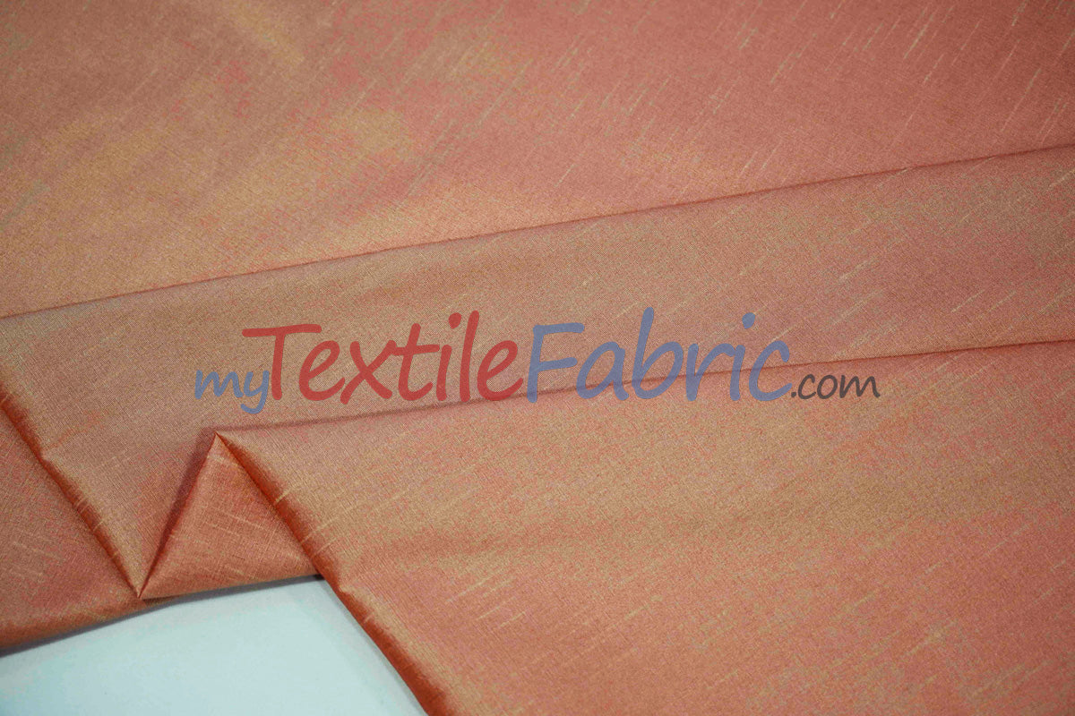 Faux Silk Polyester Dupioni Fabric - Solid Texture, 54" Width, Multiple Colors (Yards, Bolts, Sample Swatch)