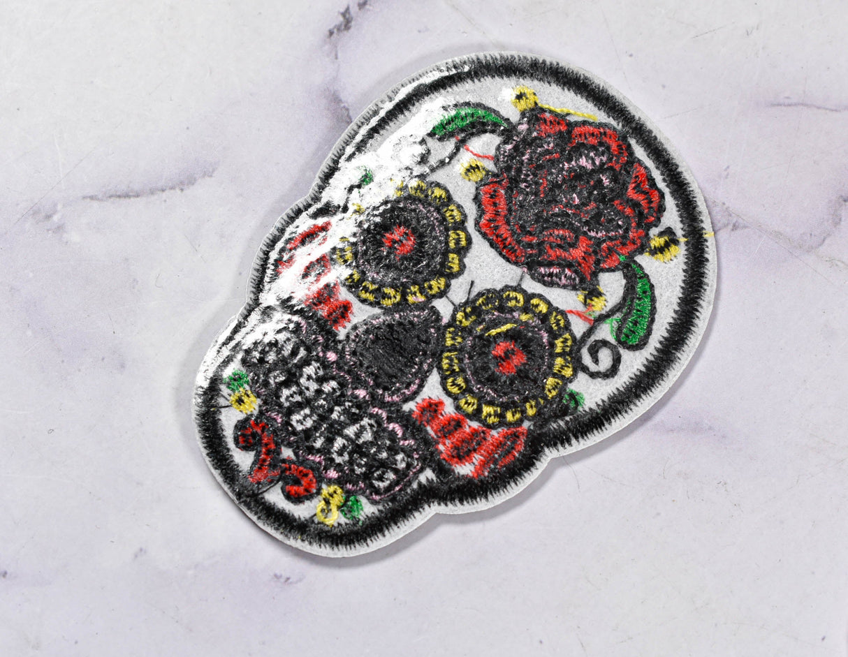 Embroidered Sugar Skull Iron-On Patch