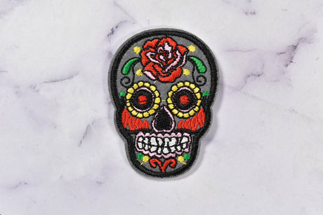 Embroidered Sugar Skull Iron-On Patch