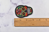 Embroidered Sugar Skull Iron-On Patch