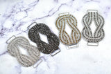 Rhinestone Connector Applique Knotted Clear 4.50 x 2.50
