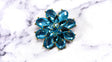 Rhinestone Brooch Blue Floral Pin-On