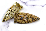 Rhinestone Connector Gold Teardrop