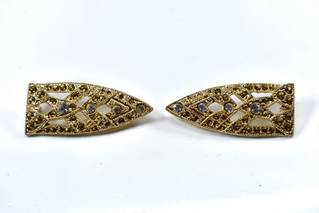 Rhinestone Connector Gold Teardrop