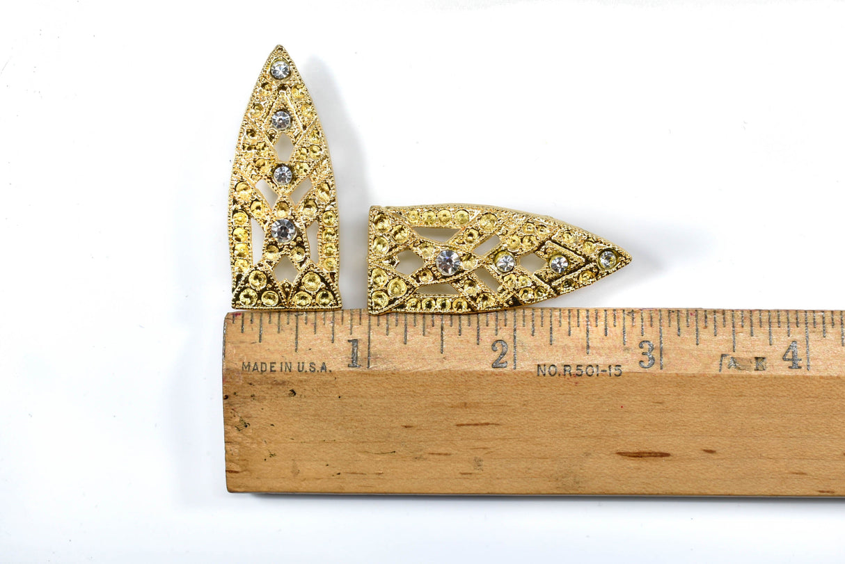 Rhinestone Connector Gold Teardrop