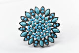 Brooch Turquoise Rock Pin Vintage 2.25"