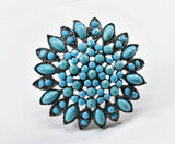 Brooch Turquoise Rock Pin Vintage 2.25"