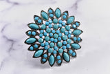 Brooch Turquoise Rock Pin Vintage 2.25"