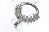 Rhinestone Connector Circular Vintage Silver 4.5in