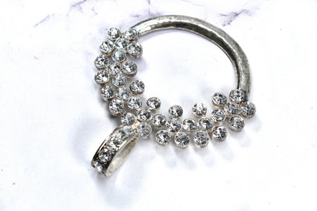 Rhinestone Connector Circular Vintage Silver 4.5in
