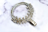 Rhinestone Connector Circular Vintage Silver 4.5in