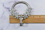 Rhinestone Connector Circular Vintage Silver 4.5in