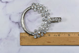 Rhinestone Connector Circular Vintage Silver 4.5in