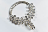 Rhinestone Connector Circular Vintage Silver 4.5in
