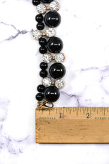 Rhinestone Beaded Connector Black Gold