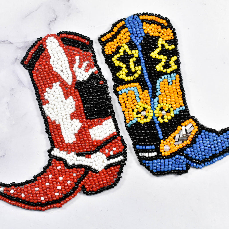 Beaded Cowboy Boot Applique