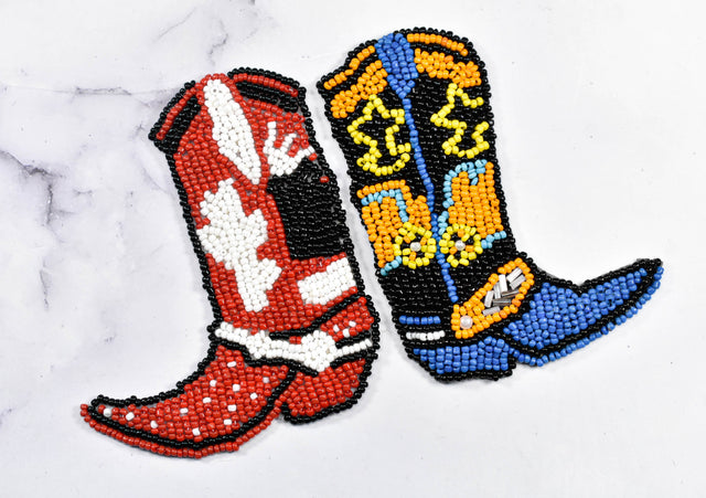 Beaded Cowboy Boot Applique