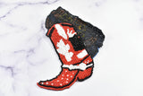 Beaded Cowboy Boot Applique