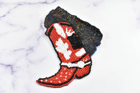 Beaded Cowboy Boot Applique
