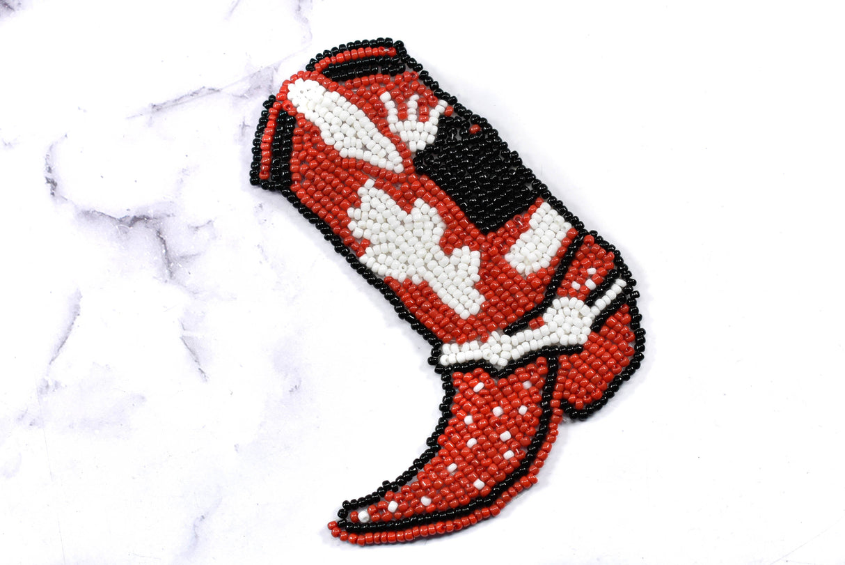 Beaded Cowboy Boot Applique