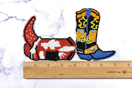 Beaded Cowboy Boot Applique