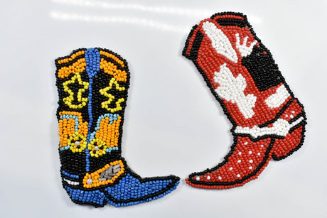 Beaded Cowboy Boot Applique