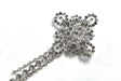 Rhinestone Crown Brooch with Dangling Silver