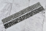 Rhinestone Trim Applique Clear Gunmetal 10.5in