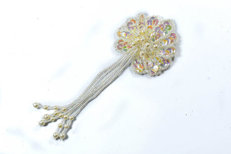 Sequin Flower Applique with Pearls