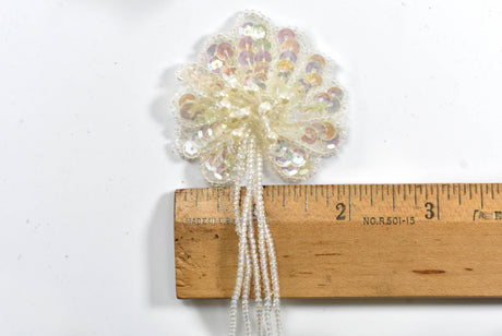 Sequin Flower Applique with Pearls