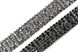 Rhinestone Trim Applique Clear Gunmetal 10.5in