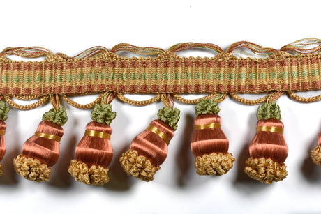 Tassel Fringe Trim Beaded Gold
