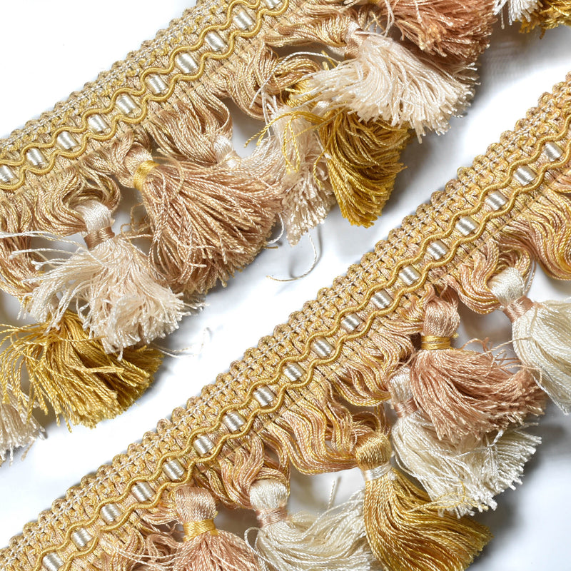 Tassel Trim Tri-Color Embroidered 3"