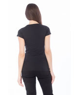 Lucky And Blessed Life 2632 Cotton Spandex Fabric - Black, Fitted Round Neck (1 Piece)