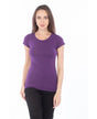 Lucky And Blessed Life 2632 Cotton Spandex Fabric - Purple, Fitted Round Neck, Women's Shirt (1 Piece)