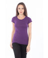 Lucky And Blessed Life 2632 Cotton Spandex Fabric - Purple, Fitted Round Neck, Women's Shirt (1 Piece)