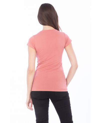 Lucky And Blessed Life 2632 Women's Fitted Round Neck Cotton Spandex Fabric - Mauve, Round Neck, Women's Fitted, Size S-3XL (1 Unit)