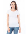 Lucky And Blessed Life 2632 Cotton Spandex Fabric - White, Fitted Round Neck (1 Piece)